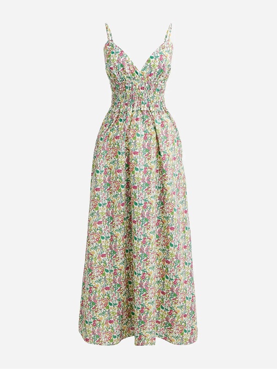 J. Crew Dresses & Skirts - J Crew Floral Smocked Maxi Dress - Pink & Green